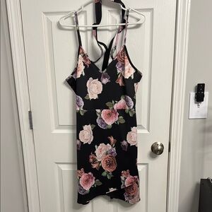 Floral Black Dress